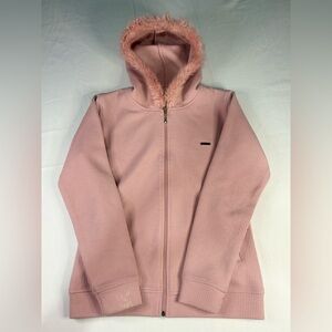 Pink Y2K Faux Fur Zip Up | $25